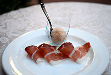 Prosciutto toscano 24 mesi e gelato al melone